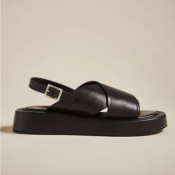 Anthropologie Shoes - Seychelles Women’s ‘Just For Fun’ Leather Sandals Black Leather Size 9.5